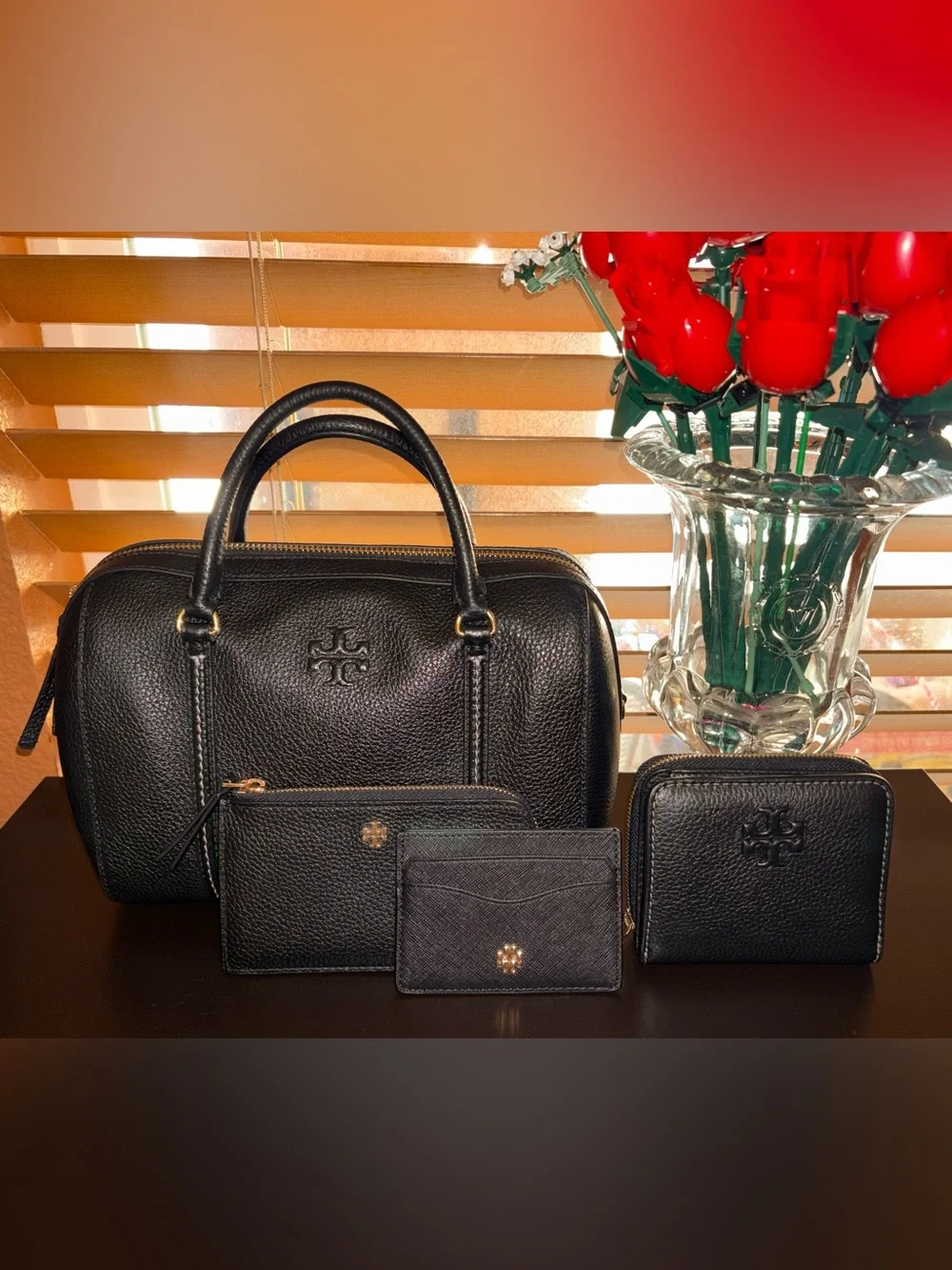 Tory Burch 4-Piece Black Leather Bundle
